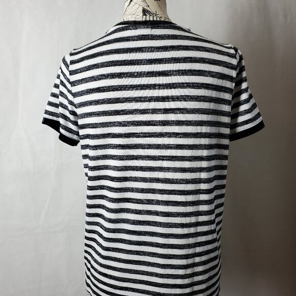 GAP Black & White Striped Knit To - Medium - Picture 2 of 3